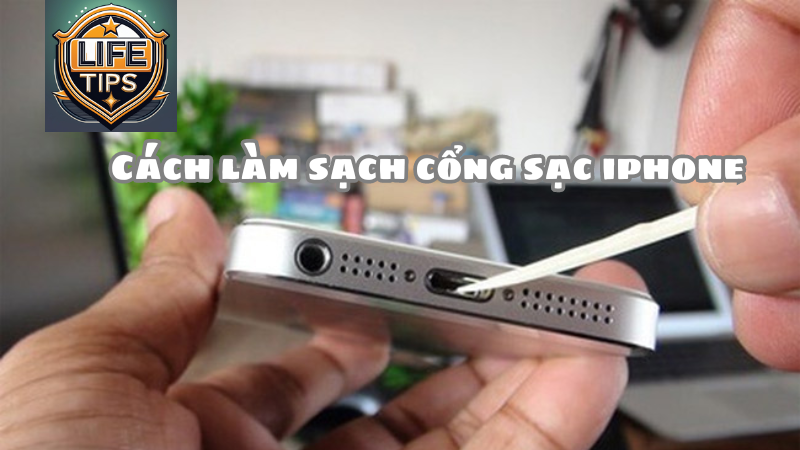 Cach lam sach cong sac iphone